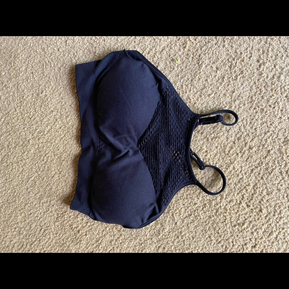 Black bralette with a mesh chest detailing!